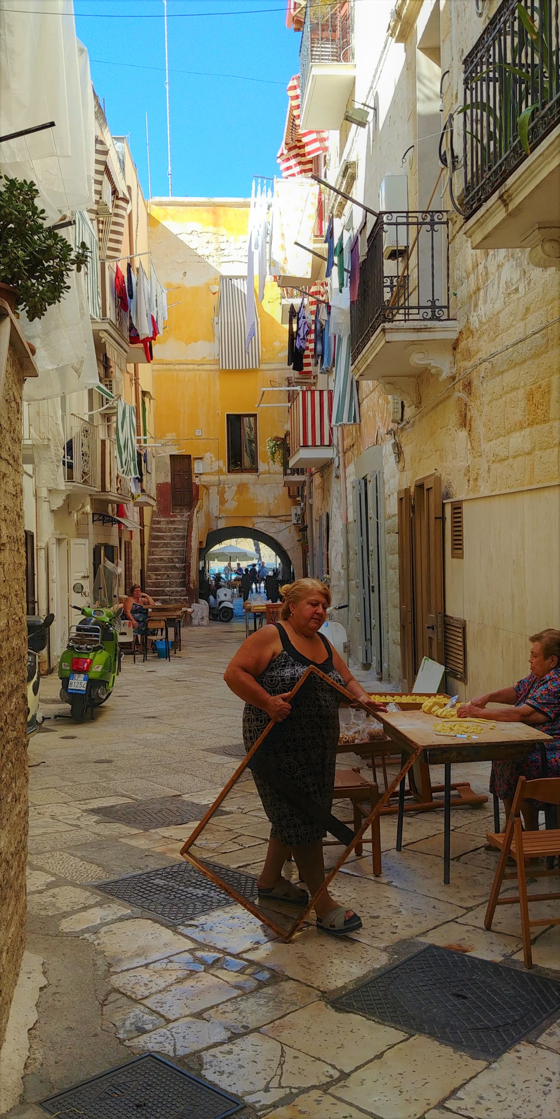 Bari Old Town - Making Pasta in the Street Bari Old Town - Making Pasta in the Street