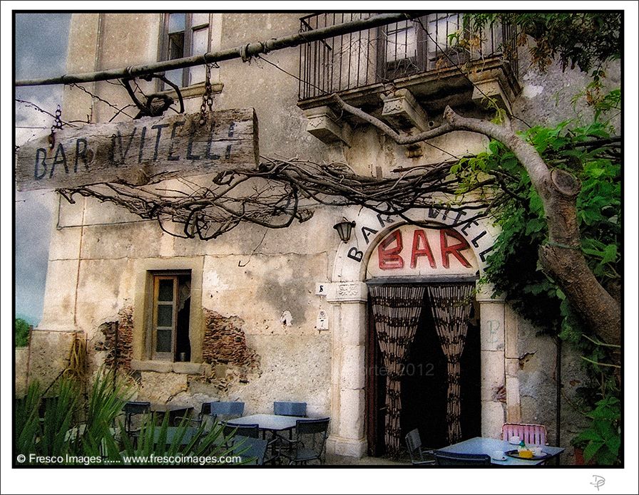 Bar Vitelli, from the Godfather movie,  in Savoca, Sicily. Photo by Doug Porter