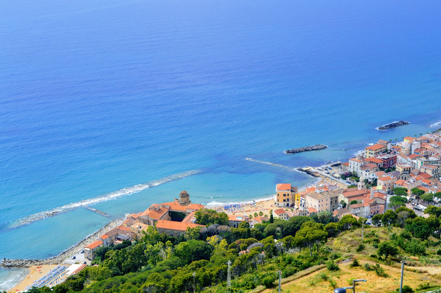 View of Castellabate from the hills behind town.