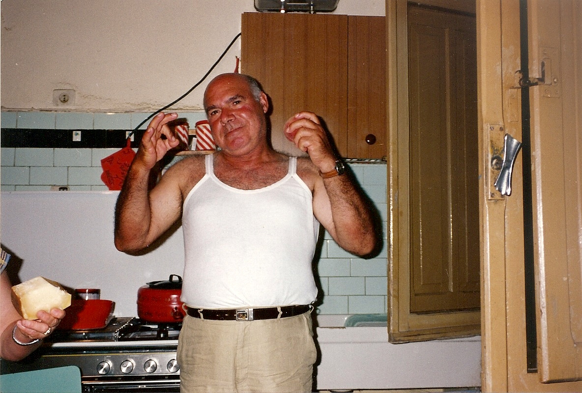 Sardinian father in kitchen