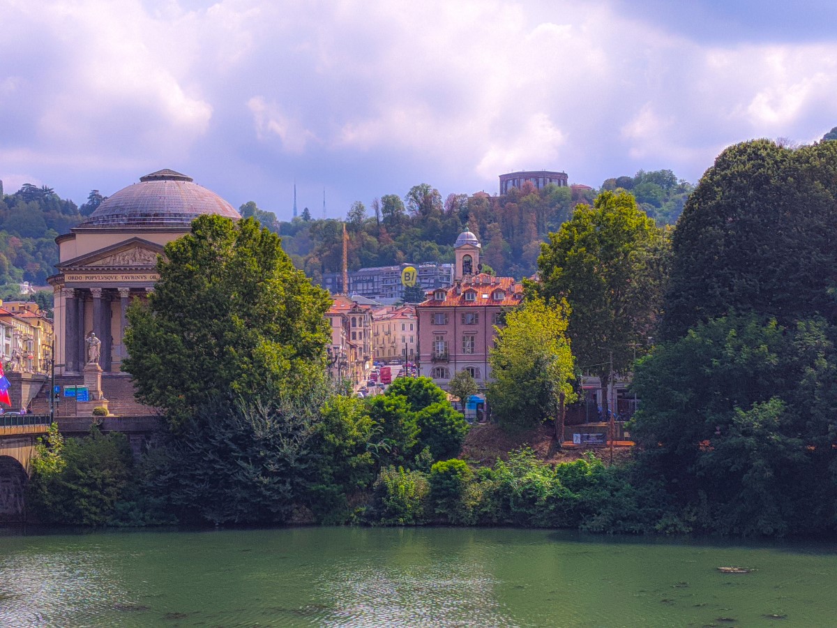 Gran Madre River Po and hills in Turin
