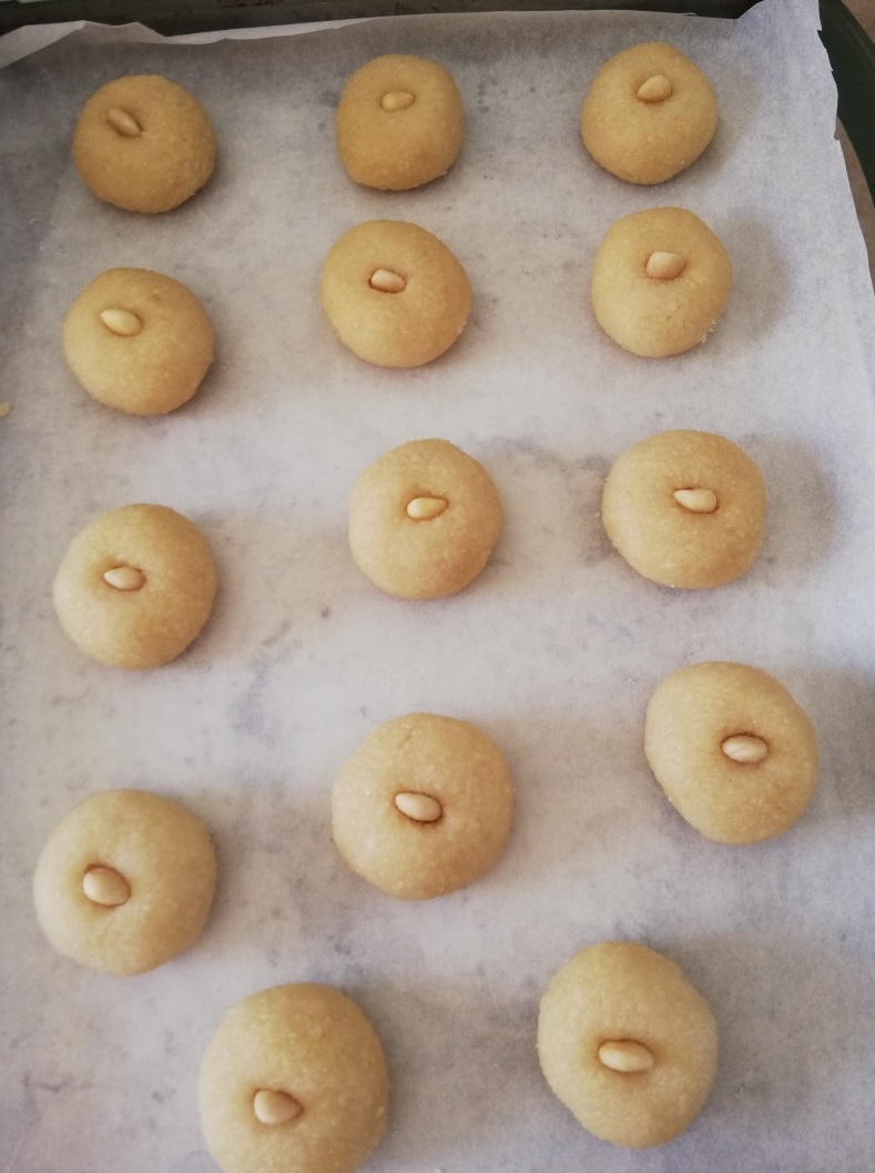 Amaretti biscuits ready for the oven!