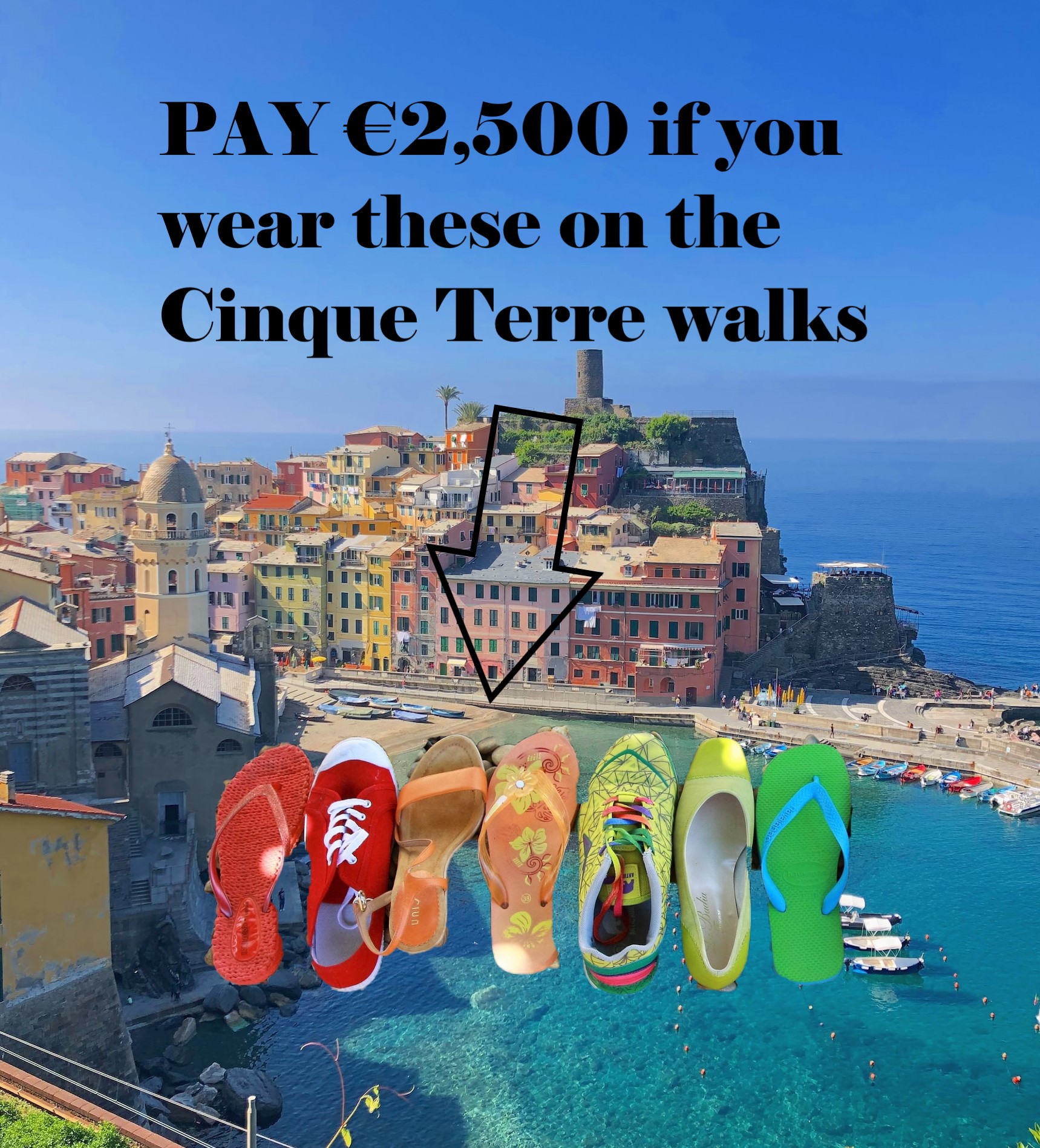 Cinque Terre walks and flip flops