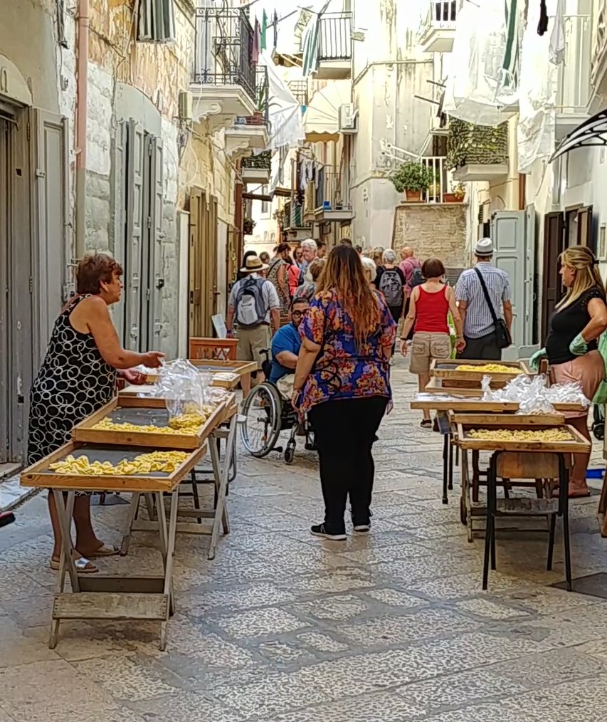 Ladies selling pasta in Bari