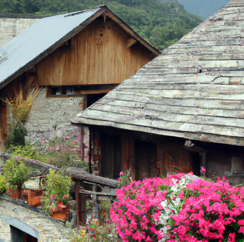 Usseaux Cottages with flower boxes